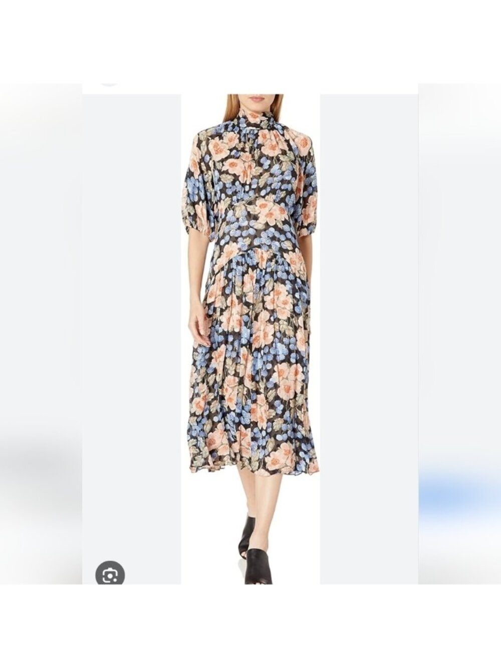 Rebecca Taylor Blush Rose Tie Neck Dress Size 2 NWT